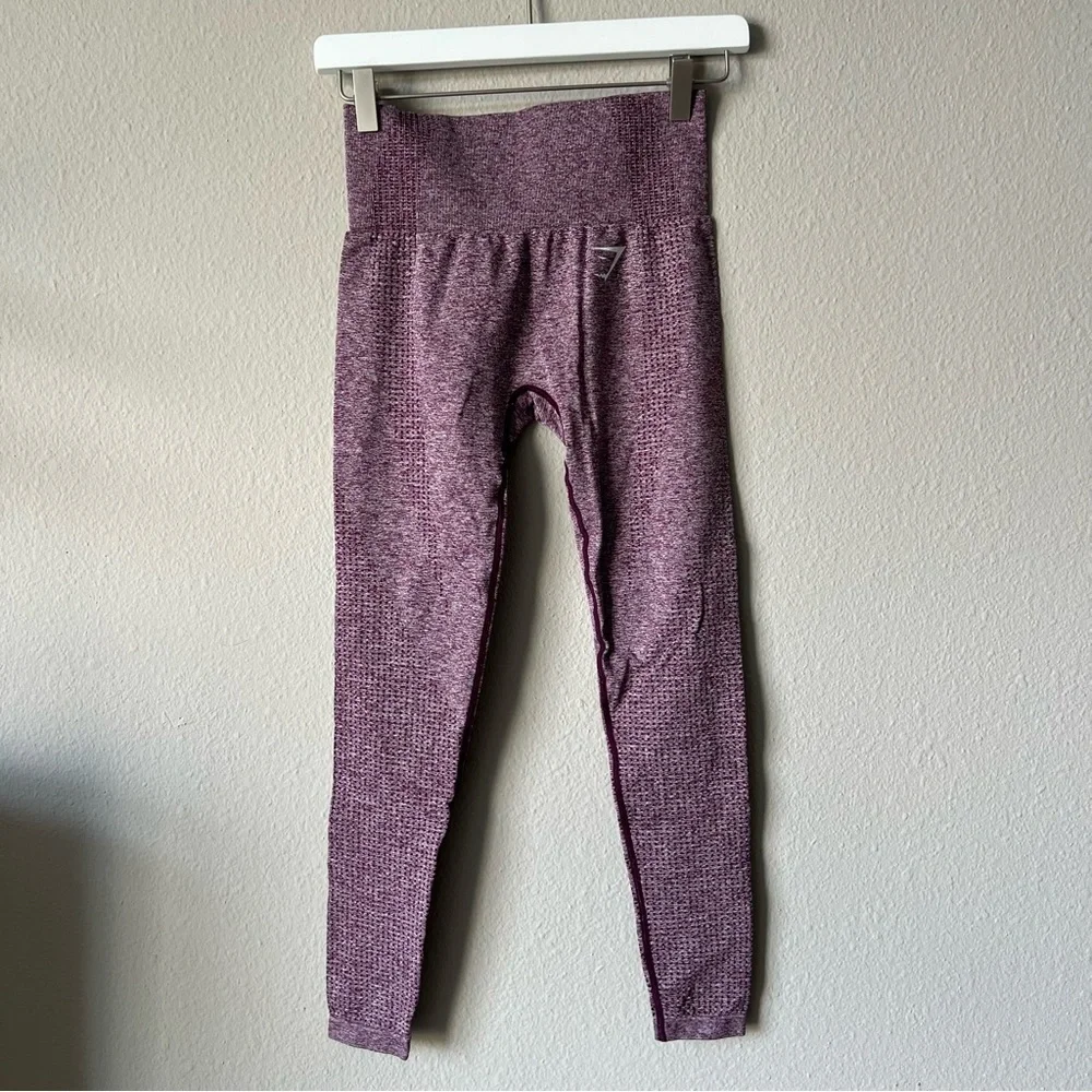 Gymshark Dark Purple/Pink Heathered Seamless Leggings - Picture 1 of 4